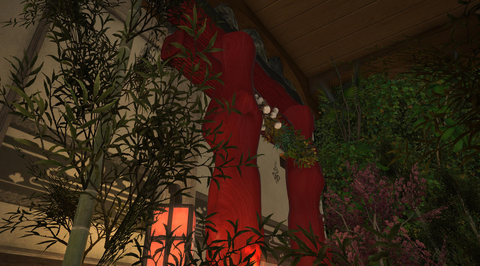 Jigoku bar apartment entrance with mon gate