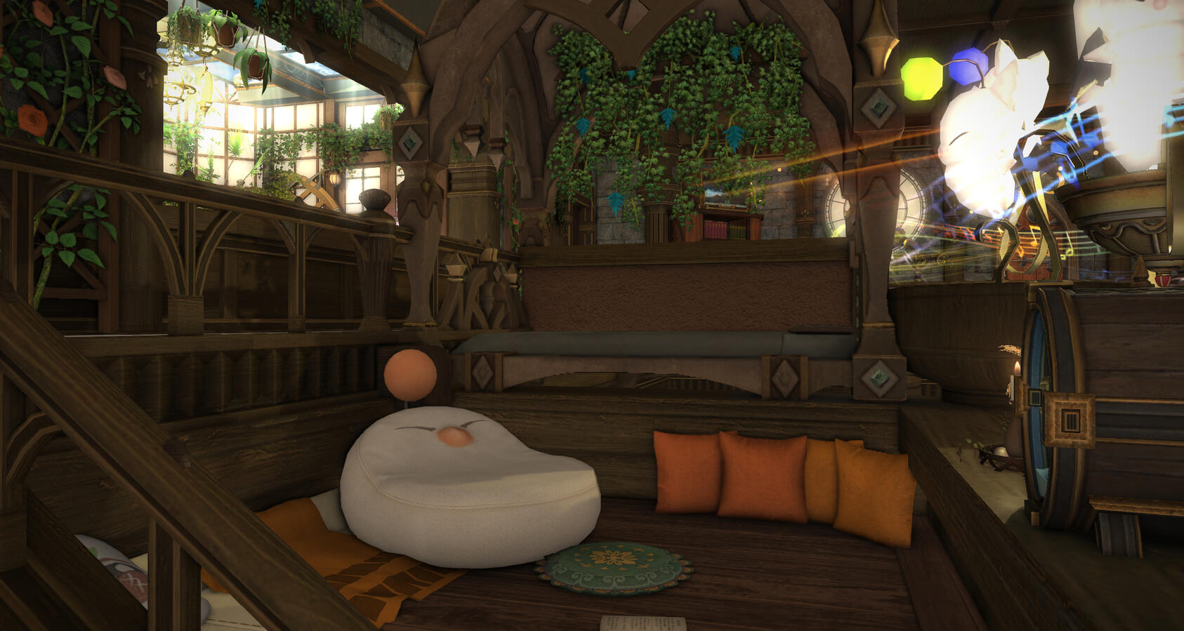 Cozy sunken reading nook