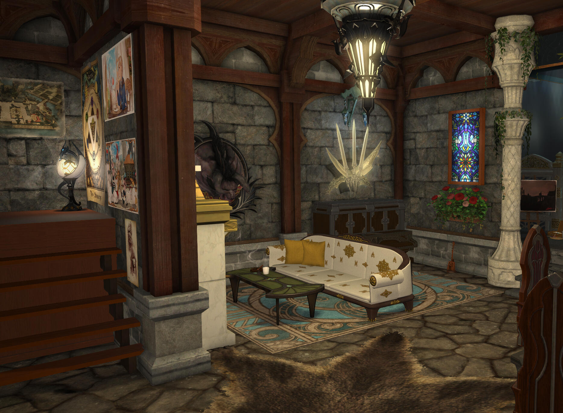 Museum floor; Crystal, Coeurl, Shirogane W2 P15